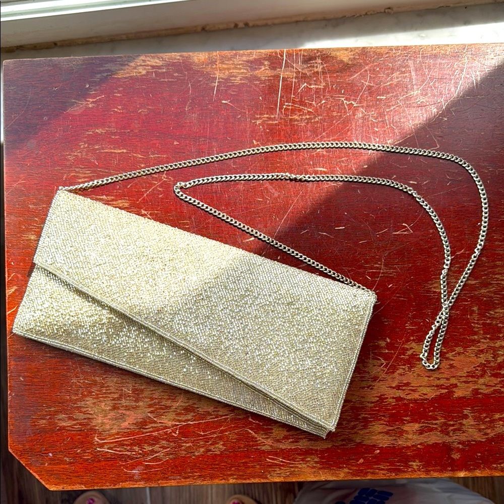 Vintage Silver Beaded Evening Purse